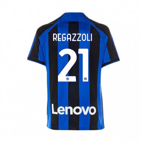 Kandiny Enfant Maillot Alice Regazzoli #21 Bleu Royal Noir Tenues Domicile 2022/23 T-shirt