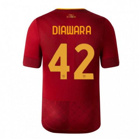 Kandiny Enfant Maillot Amadou Diawara #42 Brun Rouge Tenues Domicile 2022/23 T-shirt