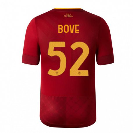 Kandiny Enfant Maillot Edoardo Bove #52 Brun Rouge Tenues Domicile 2022/23 T-shirt