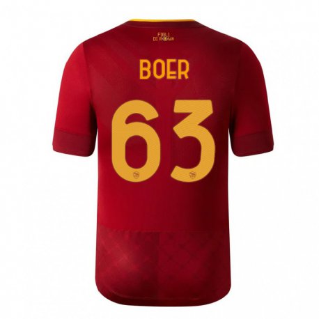 Kandiny Enfant Maillot Pietro Boer #63 Brun Rouge Tenues Domicile 2022/23 T-shirt