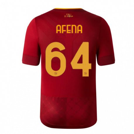 Kandiny Enfant Maillot Felix Afena-gyan #64 Brun Rouge Tenues Domicile 2022/23 T-shirt