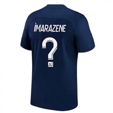 Kandiny Enfant Maillot Katia Imarazene #0 Bleu Foncé Rouge Tenues Domicile 2022/23 T-shirt