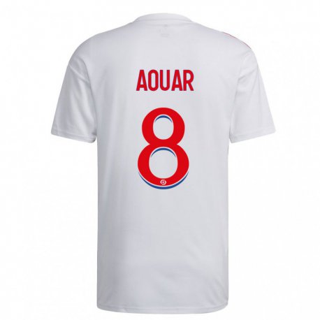 Kandiny Enfant Maillot Houssem Aouar #8 Blanc Bleu Rouge Tenues Domicile 2022/23 T-shirt