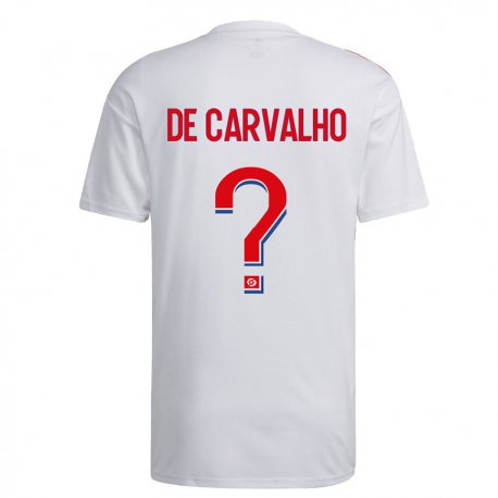 Kandiny Enfant Maillot Mathys De Carvalho #0 Blanc Bleu Rouge Tenues Domicile 2022/23 T-shirt