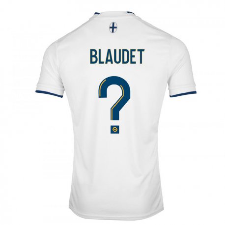 Kandiny Enfant Maillot David Blaudet #0 Saphir Blanc Tenues Domicile 2022/23 T-shirt