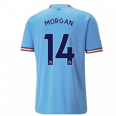 Kandiny Enfant Maillot Esme Morgan #14 Bleu Rouge Tenues Domicile 2022/23 T-shirt