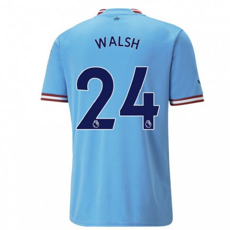 Kandiny Enfant Maillot Keira Walsh #24 Bleu Rouge Tenues Domicile 2022/23 T-shirt