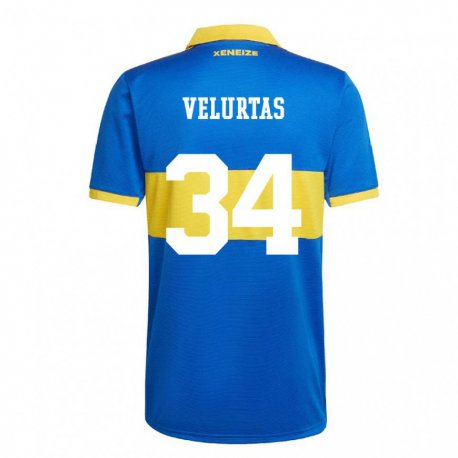 Kandiny Enfant Maillot Pedro Velurtas #34 Jaune Olympique Tenues Domicile 2022/23 T-shirt