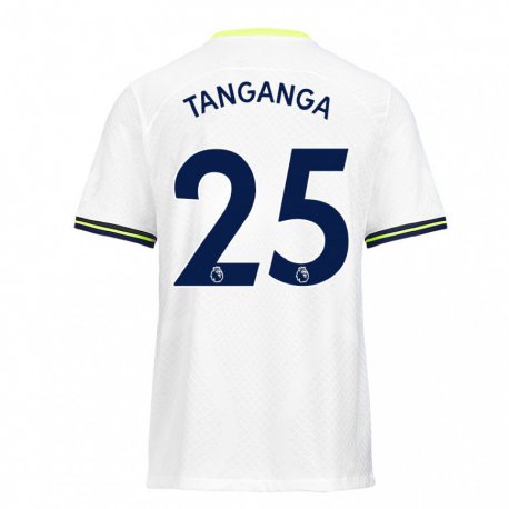 Kandiny Enfant Maillot Japhet Tanganga #25 Blanc Vert Tenues Domicile 2022/23 T-shirt