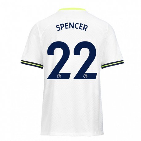 Kandiny Enfant Maillot Rebecca Spencer #22 Blanc Vert Tenues Domicile 2022/23 T-shirt