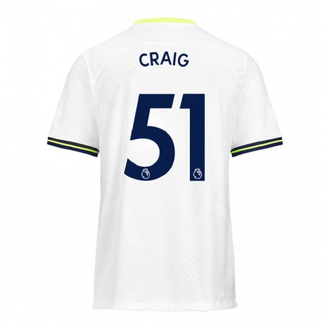 Kandiny Enfant Maillot Matthew Craig #51 Blanc Vert Tenues Domicile 2022/23 T-shirt