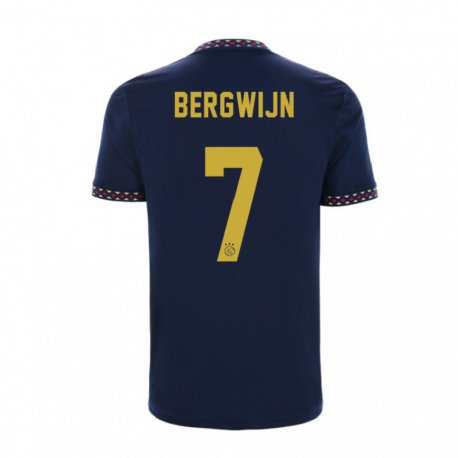 Kandiny Enfant Maillot Steven Bergwijn #7 Bleu Foncé Tenues Extérieur 2022/23 T-shirt