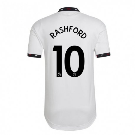 Kandiny Enfant Maillot Marcus Rashford #10 Blanc Tenues Extérieur 2022/23 T-shirt