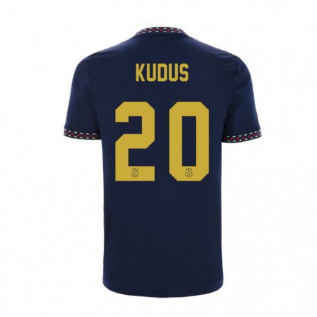 Kandiny Enfant Maillot Mohammed Kudus #20 Bleu Foncé Tenues Extérieur 2022/23 T-shirt