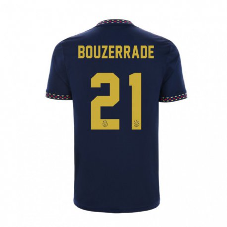 Kandiny Enfant Maillot Zaina Bouzerrade #21 Bleu Foncé Tenues Extérieur 2022/23 T-shirt