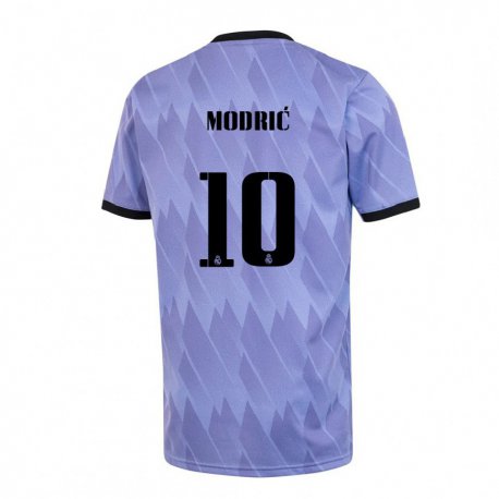 Kandiny Enfant Maillot Luka Modric #10 Violet Noir Tenues Extérieur 2022/23 T-shirt