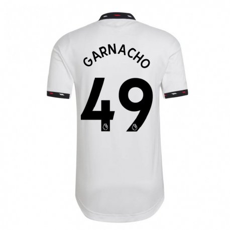 Kandiny Enfant Maillot Alejandro Garnacho #49 Blanc Tenues Extérieur 2022/23 T-shirt