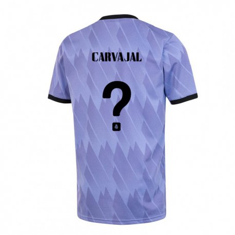Kandiny Enfant Maillot Angel Carvajal #0 Violet Noir Tenues Extérieur 2022/23 T-shirt