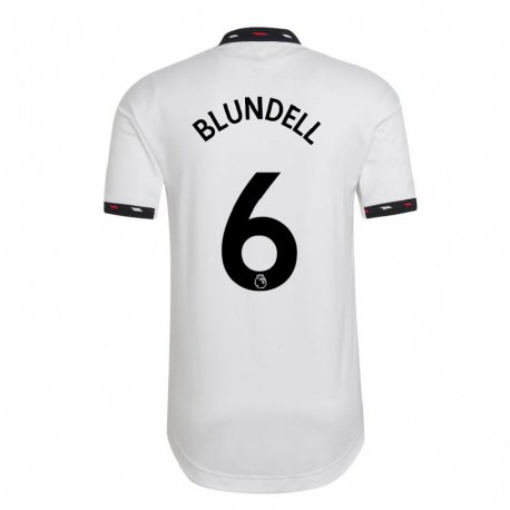 Kandiny Enfant Maillot Hannah Blundell #6 Blanc Tenues Extérieur 2022/23 T-shirt