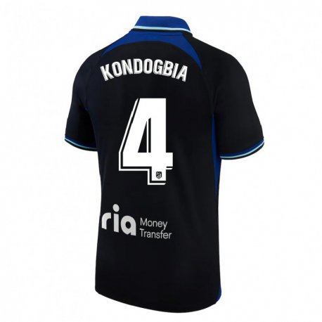 Kandiny Enfant Maillot Geoffrey Kondogbia #4 Noir Blanc Bleu Tenues Extérieur 2022/23 T-shirt