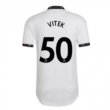 Kandiny Enfant Maillot Radek Vitek #50 Blanc Tenues Extérieur 2022/23 T-shirt
