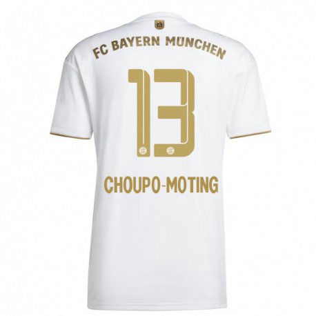 Kandiny Enfant Maillot Eric Maxim Choupo-moting #13 Blanc Or Tenues Extérieur 2022/23 T-shirt
