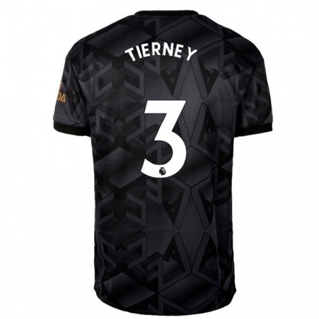 Kandiny Enfant Maillot Kieran Tierney #3 Gris Noir Tenues Extérieur 2022/23 T-shirt