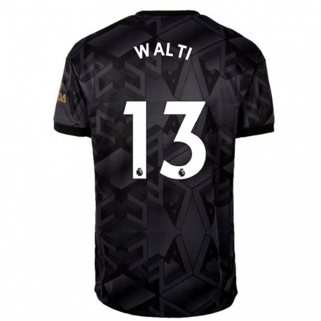 Kandiny Enfant Maillot Lia Walti #13 Gris Noir Tenues Extérieur 2022/23 T-shirt