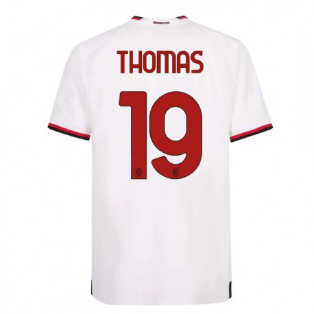 Kandiny Enfant Maillot Lindsey Thomas #19 Blanc Rouge Tenues Extérieur 2022/23 T-shirt