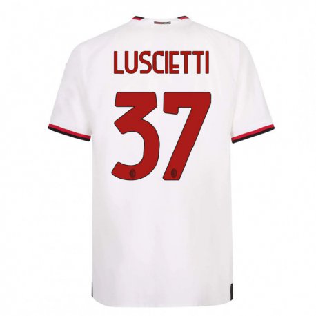 Kandiny Enfant Maillot Abebe Luscietti #37 Blanc Rouge Tenues Extérieur 2022/23 T-shirt