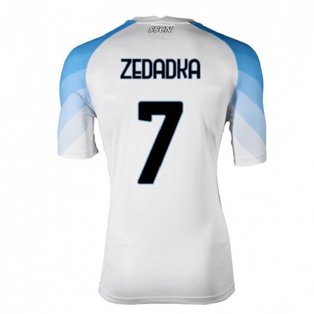Kandiny Enfant Maillot Karim Zedadka #7 Blanc Bleu Ciel Tenues Extérieur 2022/23 T-shirt