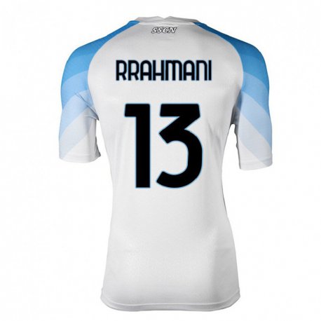 Kandiny Enfant Maillot Amir Rrahmani #13 Blanc Bleu Ciel Tenues Extérieur 2022/23 T-shirt
