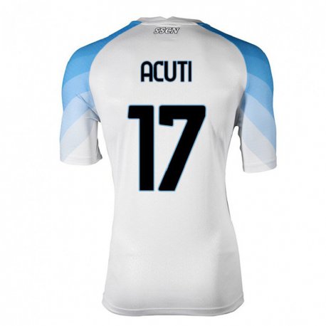 Kandiny Enfant Maillot Arianna Acuti #17 Blanc Bleu Ciel Tenues Extérieur 2022/23 T-shirt