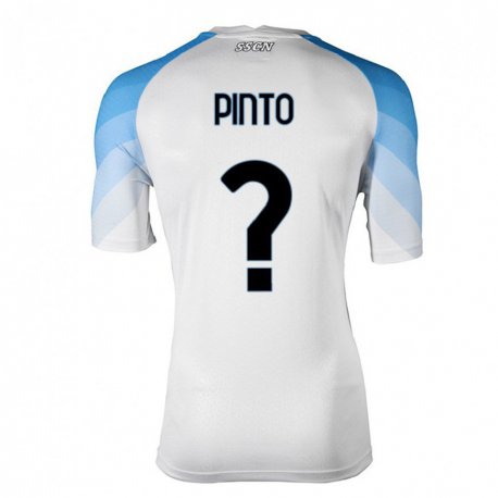 Kandiny Enfant Maillot Ciro Pinto #0 Blanc Bleu Ciel Tenues Extérieur 2022/23 T-shirt