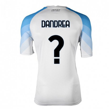 Kandiny Enfant Maillot Alessandro Dandrea #0 Blanc Bleu Ciel Tenues Extérieur 2022/23 T-shirt