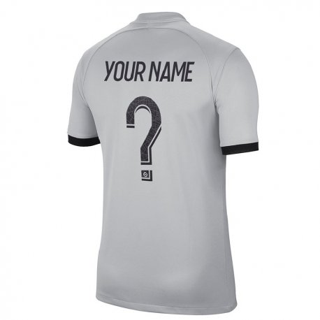 Kandiny Enfant Maillot Votre Nom #0 Gris Tenues Extérieur 2022/23 T-shirt