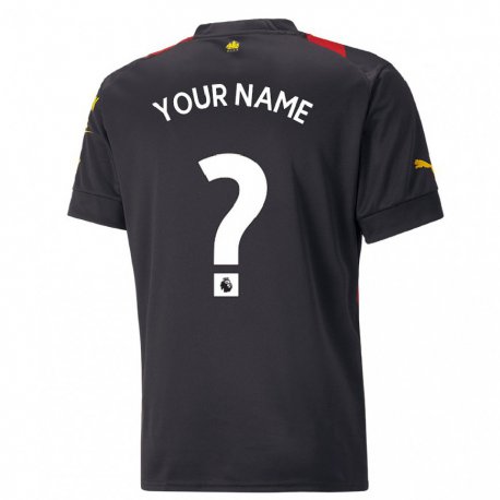 Kandiny Enfant Maillot Votre Nom #0 Noir Rouge Tenues Extérieur 2022/23 T-shirt