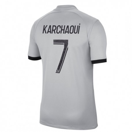 Kandiny Enfant Maillot Sakina Karchaoui #7 Gris Tenues Extérieur 2022/23 T-shirt