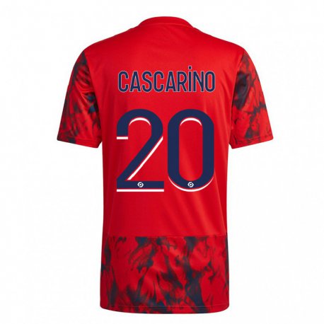 Kandiny Enfant Maillot Delphine Cascarino #20 Espace Rouge Tenues Extérieur 2022/23 T-shirt