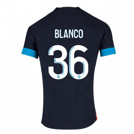 Kandiny Enfant Maillot Ruben Blanco #36 Olympique Noir Tenues Extérieur 2022/23 T-shirt