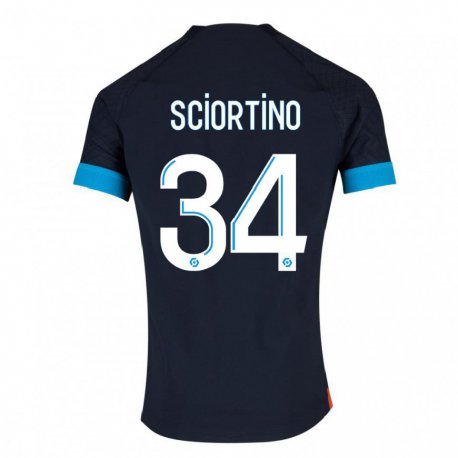 Kandiny Enfant Maillot Paolo Sciortino #34 Olympique Noir Tenues Extérieur 2022/23 T-shirt