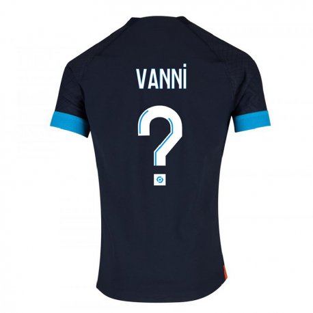 Kandiny Enfant Maillot Fabio Vanni #0 Olympique Noir Tenues Extérieur 2022/23 T-shirt