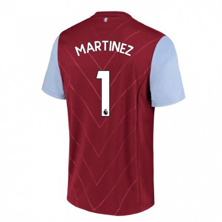 Kandiny Homme Maillot Emiliano Martinez #1 Vin Tenues Domicile 2022/23 T-shirt