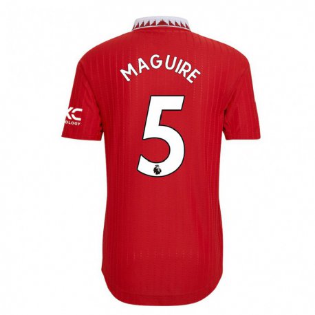Kandiny Homme Maillot Harry Maguire #5 Rouge Tenues Domicile 2022/23 T-Shirt
