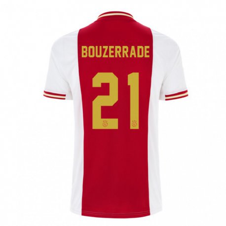 Kandiny Homme Maillot Zaina Bouzerrade #21 Rouge Foncé Blanc Tenues Domicile 2022/23 T-shirt