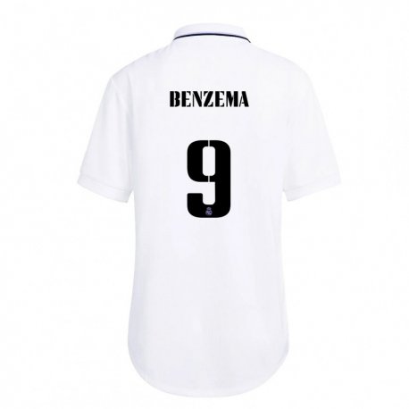 Kandiny Homme Maillot Karim Benzema #9 Blanc Violet Tenues Domicile 2022/23 T-shirt