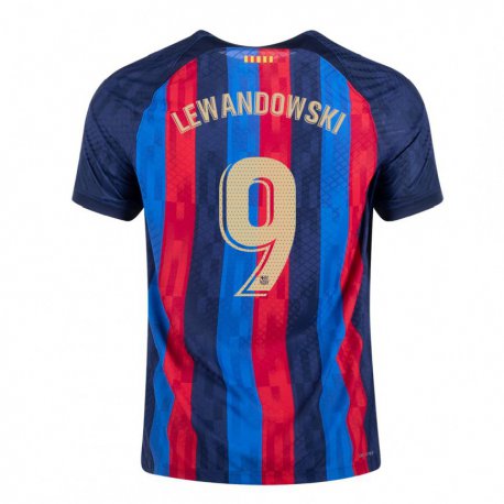 Kandiny Homme Maillot Robert Lewandowski #9 Bleu Écarlate Tenues Domicile 2022/23 T-Shirt