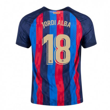 Kandiny Homme Maillot Jordi Alba #18 Bleu Écarlate Tenues Domicile 2022/23 T-shirt