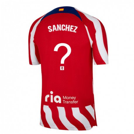 Kandiny Homme Maillot Ricard Sanchez #0 Rouge Blanc Bleu Tenues Domicile 2022/23 T-Shirt