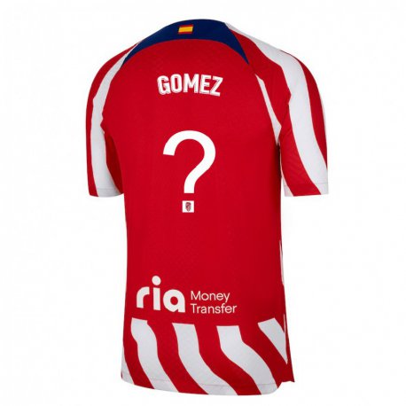 Kandiny Homme Maillot Javi Gomez #0 Rouge Blanc Bleu Tenues Domicile 2022/23 T-Shirt